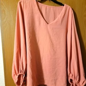 Large Coral/Peach Blouse